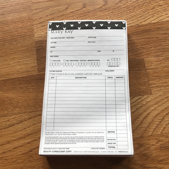 Mary Kay Accessories - MK Sales Forms
